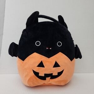 Squishmallow Halloween Treat Pail Emily Bat in Pumpkin 12in Bucket